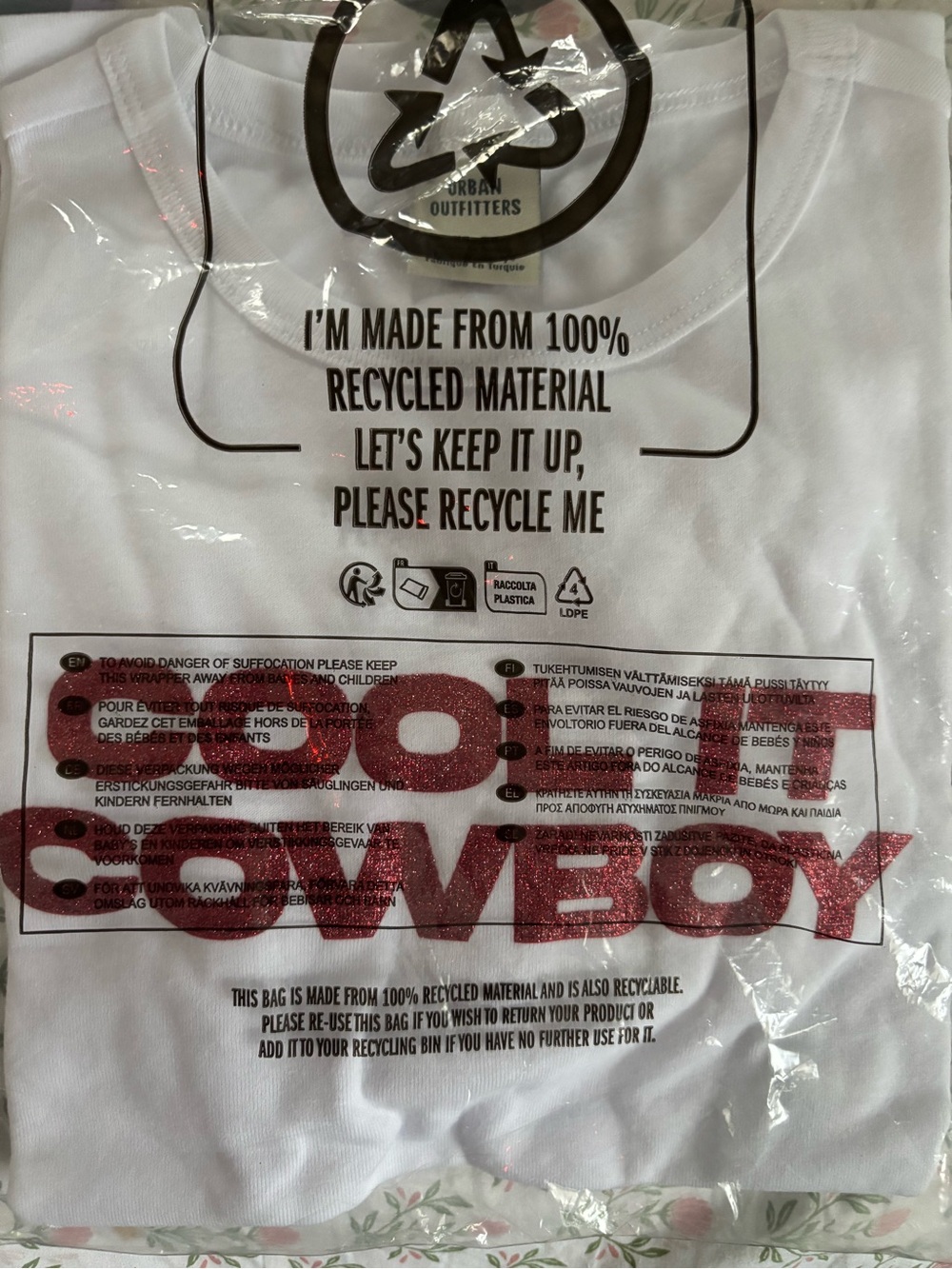 Cool It Cowboy White Graphic Tee - Picture 2 of 2